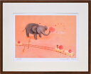 最大100%ポイントバック!限定抽選 絵画 久松 ひろこ りんごとぞうと列車/インテリア 額入り 額装込 風景画 油絵 ポスター アート アートパネル リビング...