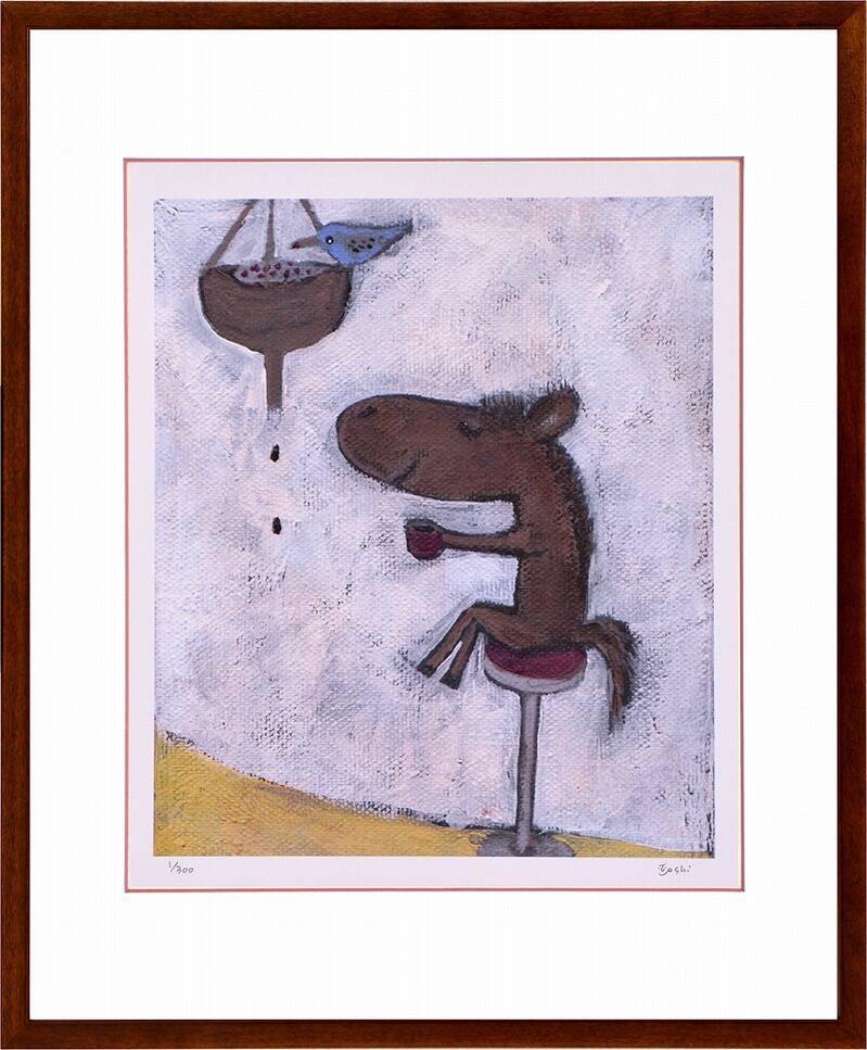 【スーパーSALE10%OFF】絵画 まつもととしこ コーヒー/インテリア 額入り 額装込 風景画 油絵 ポスター アート アートパネル リビング 玄関 プレゼ...