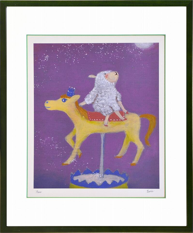 【スーパーSALE10%OFF】絵画 まつもととしこ 星を作る/インテリア 額入り 額装込 風景画 油絵 ポスター アート アートパネル リビング 玄関 プレゼ...