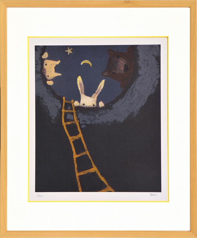 【スーパーSALE10%OFF】絵画 まつもととしこ 誰が見に行く?/インテリア 額入り 額装込 風景画 油絵 ポスター アート アートパネル リビング 玄関 ...