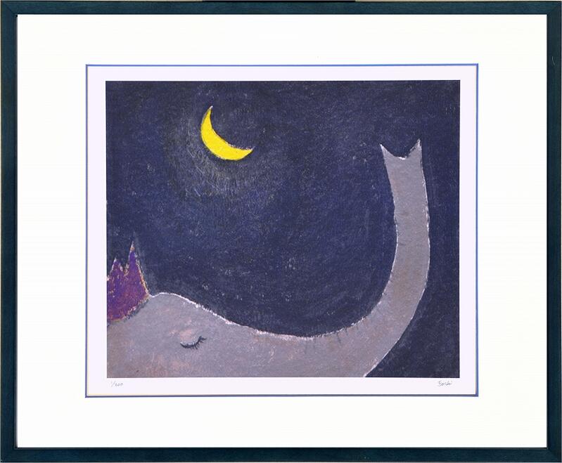 【スーパーSALE10%OFF】絵画 まつもととしこ ゾウのひとりごと/インテリア 額入り 額装込 風景画 油絵 ポスター アート アートパネル リビング 玄関...