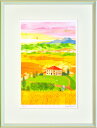 【スーパーSALE10%OFF】絵画 はりたつお オルチャ渓谷、収穫の季節 大全紙〜世界遺産シリーズ〜/額入り 絵画 アート リビング 玄関 トイレ インテリア...