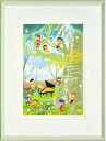 【スーパーSALE10%OFF】絵画 はりたつお 屋久杉と子供たち/インテリア 額入り 額装込 風景画 油絵 ポスター アート アートパネル リビング 玄関 プ...