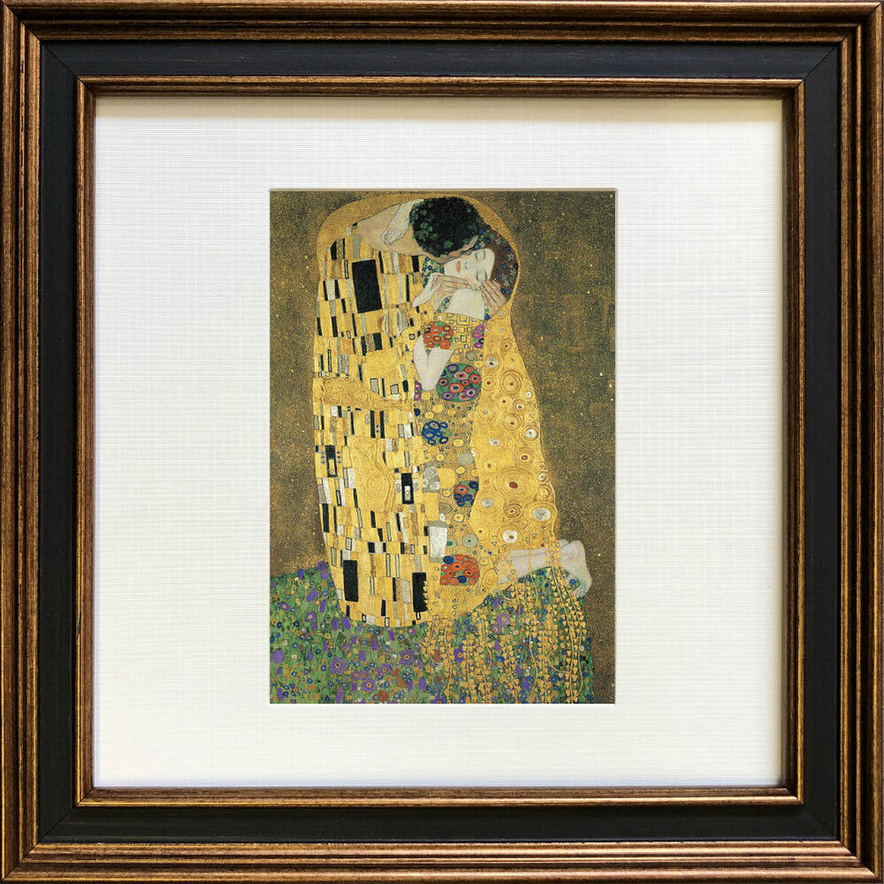 【スーパーSALE10%OFF】名画アートフレーム ゆうパケット クリムト 接吻(Klimt )/額入り 絵画 アート リビング 玄関 トイレ インテリア かわ...