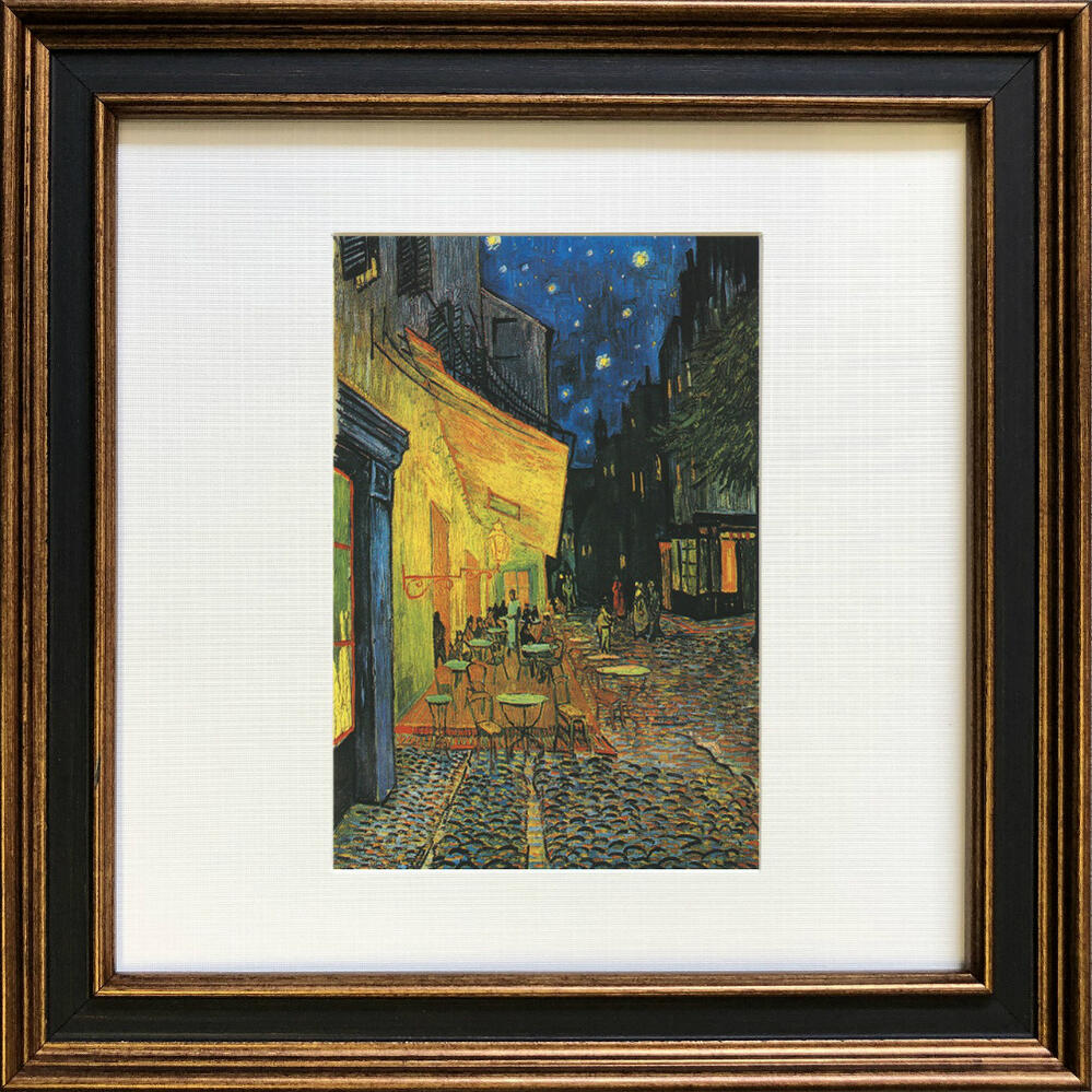 【スーパーSALE10%OFF】名画アートフレーム ゆうパケット ゴッホ 夜のカフェテラス(Gogh )/額入り 絵画 アート リビング 玄関 トイレ インテリ...