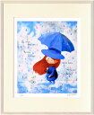 最大100%ポイントバック!限定抽選 絵画 はりたつお 出会い・虹色の雨〜君といっしょシリーズ〜/額入り 絵画 アート リビング 玄関 トイレ インテリア かわ...