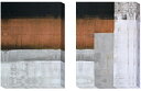 キャンバスパネル アートパネル アクリル絵の具と油絵の具の背景 抽象画(2枚セット)/インテリア 壁掛け 額入り 額装込 風景画 油絵 ポスター アート アート...