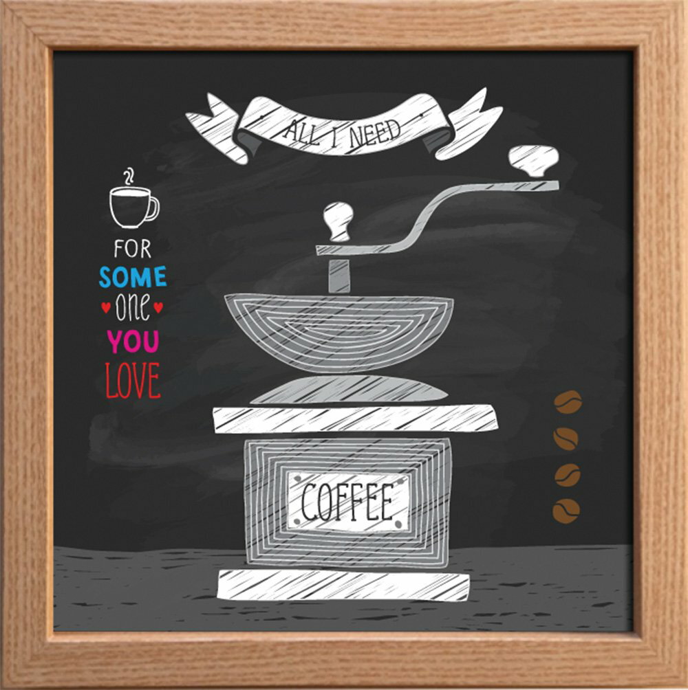 【スーパーSALE10%OFF】アートフレーム サインフレーム わたしの大切なもの、コーヒー ゆうパケット/インテリア 壁掛け 額入り 額装込 風景画 油絵 ポ...