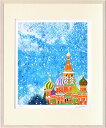 絵画 はりたつお 聖ワシリイ大聖堂の空(ロシア)/インテリア 額入り 額装込 風景画 油絵 ポスター アート アートパネル リビング 玄関 プレゼント モダン アートフレーム 飾る Lサイズ おしゃれ 壁掛け 絵
