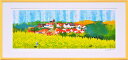 最大100%ポイントバック!限定抽選 絵画 はりたつお ラプンツェルの塔と菜の花畑(L)/インテリア 額入り 額装込 風景画 油絵 ポスター アート アートパネ...