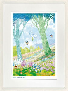 絵画 昆虫物語みなしごハッチ 儚い妖精、片栗と蝦夷延胡索(大全紙) はりたつお /昆虫物語みつばちハッチ 額入り 絵画 アート リビング 玄関 トイレ インテリア かわいい 壁飾り 癒やし プレゼント ギフト アートパネル ポスター アートフレーム 3Lサイズ おしゃれ 壁掛け 絵