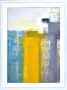 絵画 抽象画 ティール アンド イエロー アブストラクト アート ペイント/額入り 絵画 絵 壁掛け アート リビング 玄関 トイレ インテリア かわいい 壁飾...
