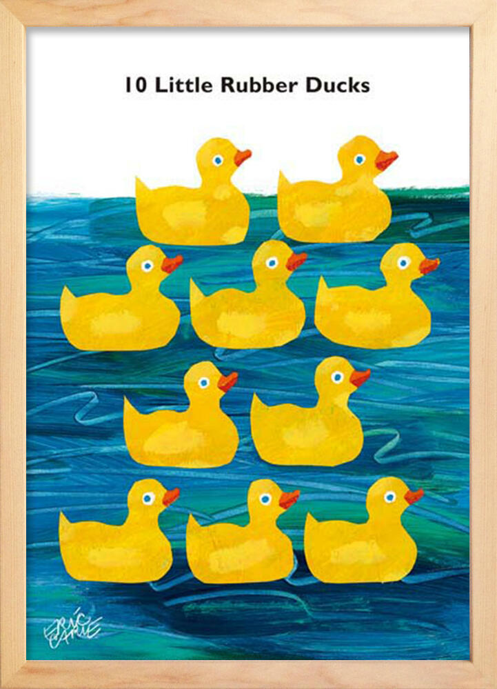 絵画 10匹のおもちゃのあひるの物語(10 Little Rubber Ducks) エリック・カール(Eric Carle)/額入り 絵画 アート リビング ...