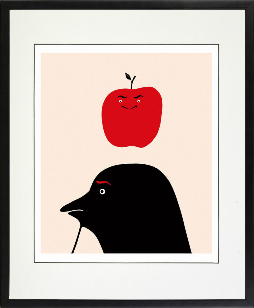 【スーパーSALE10%OFF】アートフレーム しばし考える MEOMEO/額入り 絵画 アート リビング 玄関 トイレ インテリア かわいい 壁飾り 癒やし ...