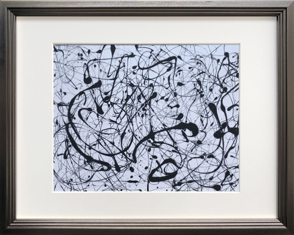 【スーパーSALE10%OFF】絵画 ジャクソン・ポロック Number 14: Gray 抽象画 額付き アート 壁飾り インテリア リビング 玄関 廊下 部...
