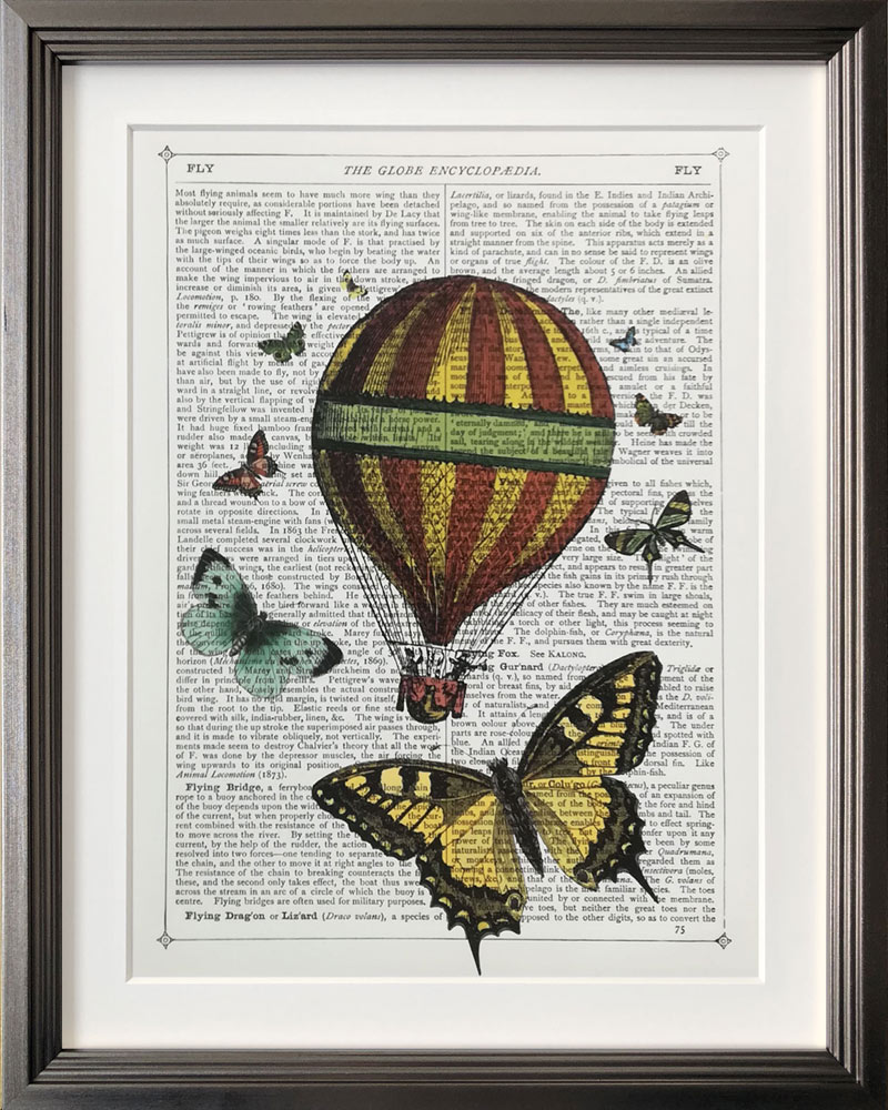 【スーパーSALE10%OFF】絵画 マリオン・マコネギー Butterflies & Balloon 額付き アート 壁飾り インテリア ギフト プレゼント ...