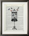 【スーパーSALE10%OFF】絵画 マリオン・マコネギー Bird Cage & Butterflies 額付き アート 壁飾り インテリア ギフト プレゼン...