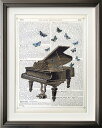 最大100%ポイントバック!限定抽選 絵画 マリオン・マコネギー Piano & Butterflies 額付き アート 壁飾り インテリア ギフト プレゼント...