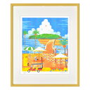 最大100%ポイントバック!限定抽選 絵画 宮崎青島・夏のひととき はりたつお インテリア リビング 玄関 子供部屋 飾る かわいい 癒し アートフレーム 額入...