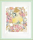絵画 平石 智美 梅とメジロと月明かり(四ツ) 額付き インテリア 雅 華やか 映える ギフト プレゼント リビング 玄関 和室 子供部屋 飾る アニマル 癒し...