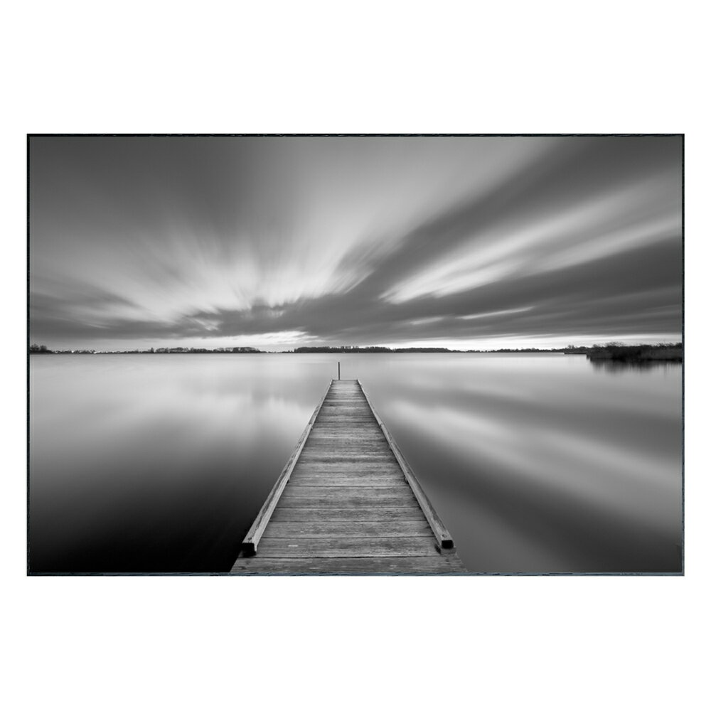 絵画 Photography Pier インテリア 壁飾り 桟橋 海 写真 額付き モノクロ アート シンプル リビング 玄関 ギフト プレゼント 壁掛け 飾る...