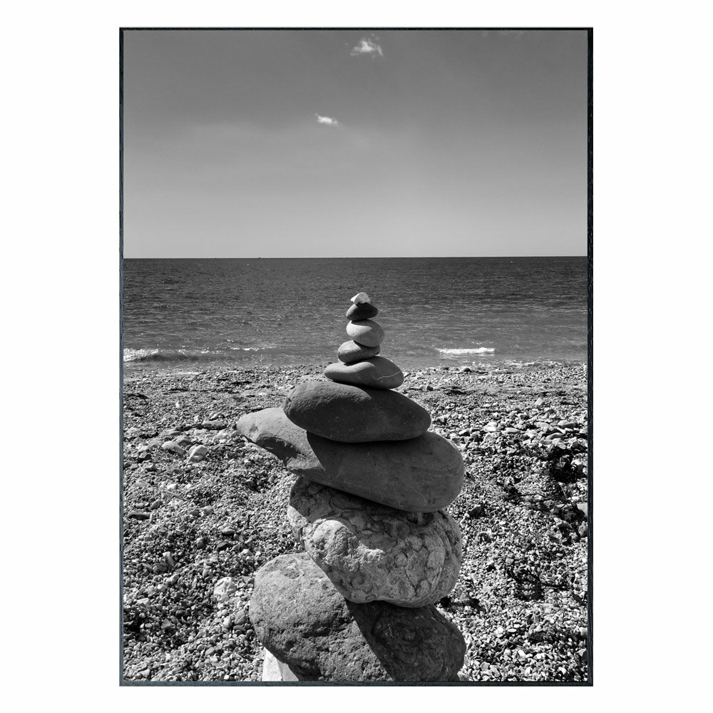 絵画 Photography Stone インテリア 壁飾り 海 石 写真 額付き モノクロ アート シンプル リビング 玄関 ギフト プレゼント 壁掛け 飾る...