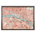 最大100%ポイントバック!限定抽選 絵画 Vintage map Paris インテリア 額付き ギフト パリ 地図 飾る アートフレーム プレゼント リビン...