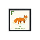 最大100%ポイントバック!限定抽選 絵画 アニマルアルファベット Fox(キツネ) インテリア かわいい 動物 額付き カラフル フレーム ギフト プレゼント...