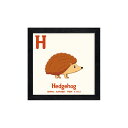 最大100%ポイントバック!限定抽選 絵画 アニマルアルファベット Hedgehog(ハリネズミ) インテリア かわいい 動物 額付き カラフル フレーム ギフ...