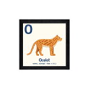 最大100%ポイントバック!限定抽選 絵画 アニマルアルファベット Ocelot(オセロット) インテリア かわいい 動物 額付き カラフル フレーム ギフト ...