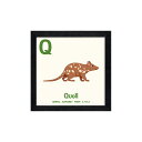 最大100%ポイントバック!限定抽選 絵画 アニマルアルファベット Quoll(フクロネコ) インテリア かわいい 動物 額付き カラフル フレーム ギフト プ...