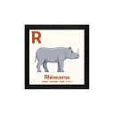 最大100%ポイントバック!限定抽選 絵画 アニマルアルファベット Rhinoceros(サイ) インテリア かわいい 動物 額付き カラフル フレーム ギフト...