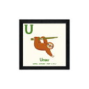最大100%ポイントバック!限定抽選 絵画 アニマルアルファベット Unau(ナマケモノ) インテリア かわいい 動物 額付き カラフル フレーム ギフト プレ...
