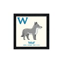 最大100%ポイントバック!限定抽選 絵画 アニマルアルファベット Wolf(オオカミ) インテリア かわいい 動物 額付き カラフル フレーム ギフト プレゼ...