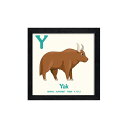 最大100%ポイントバック!限定抽選 絵画 アニマルアルファベット Yak(ヤク) インテリア かわいい 動物 額付き カラフル フレーム ギフト プレゼント ...