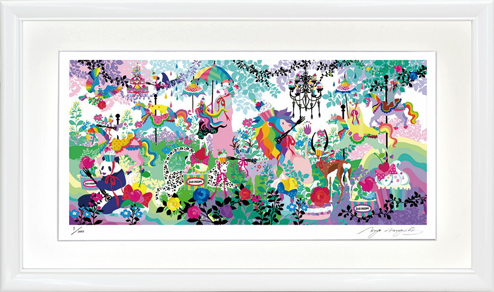 【スーパーSALE10%OFF】絵画 ホラグチ カヨ Sweet rain Sound インテリア 壁 に飾る絵 リビング ギフト 玄関 子ども部屋 かわいい ...