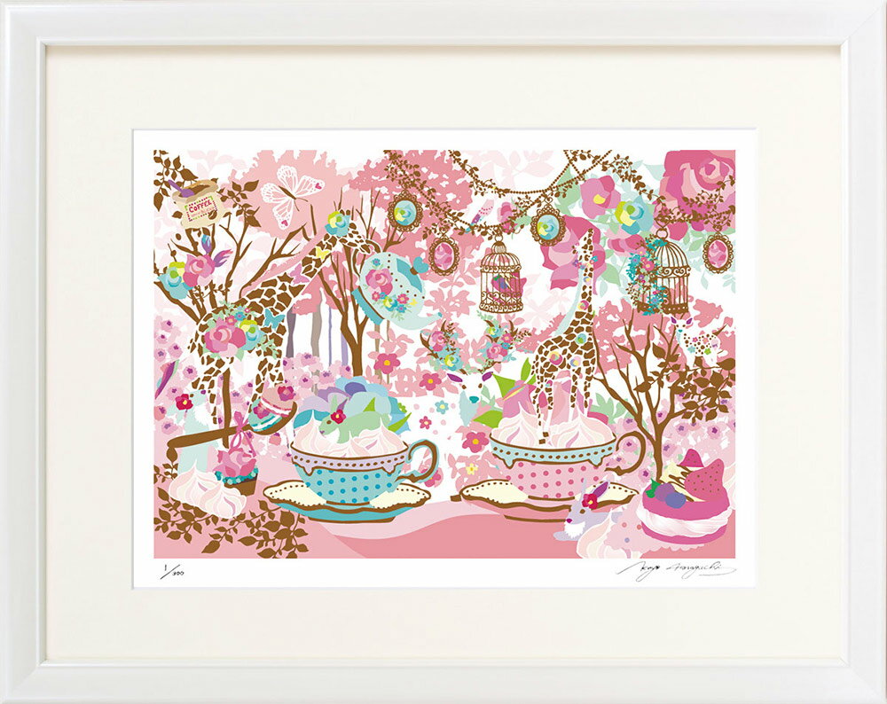 【スーパーSALE10%OFF】絵画 ホラグチ カヨ bouget of roses Pink インテリア 壁 に飾る絵 リビング 玄関 ギフト 子ども部屋 か...