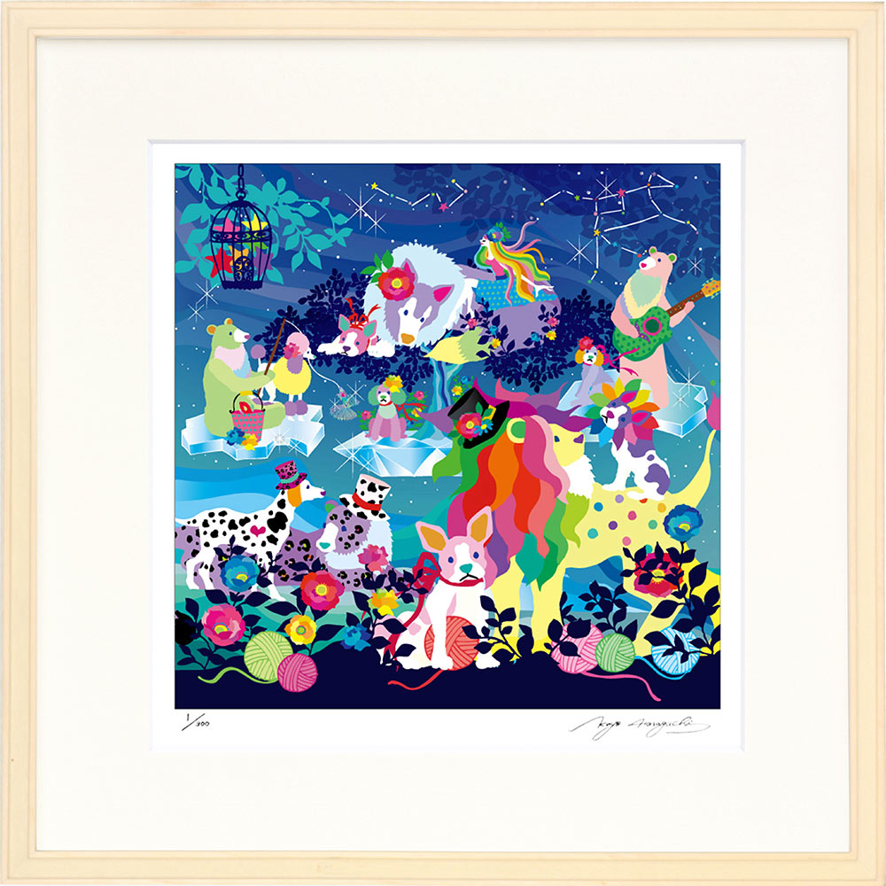 【スーパーSALE10%OFF】絵画 ホラグチ カヨ ある冬の楽しい1日の過ごし方 インテリア 壁 に飾る絵 リビング 玄関 ギフト 子ども部屋 かわいい 元気...