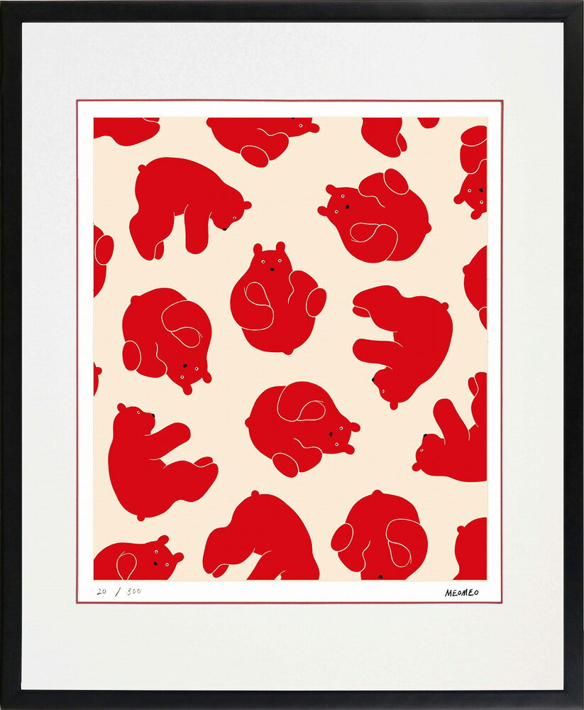 【スーパーSALE10%OFF】絵画 MEOMEO 転がるクマ インテリア 壁 に飾る絵 リビング 玄関 ギフト 子ども部屋 かわいい 元気になる絵 プレゼント...