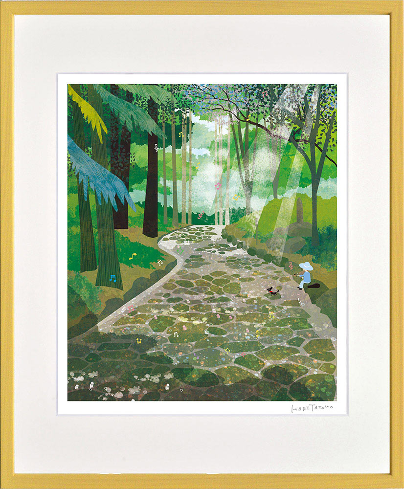 【スーパーSALE10%OFF】絵画 はり たつお 落合の石畳 インテリア 壁 に飾る絵 リビング 玄関 ギフト 子ども部屋 かわいい 元気になる絵 プレゼント...