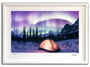 【スーパーSALE半額】版画 絵画 オーロラとテント004 アラスカ/インテリア 額入り 額装込 風景画 油絵 ポスター アート アートパネル リビング 玄関 ...