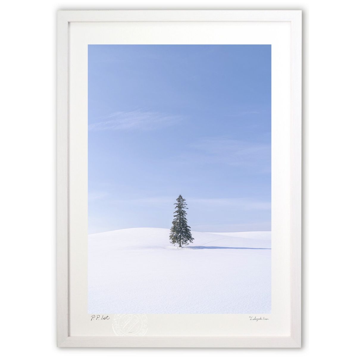 版画 クリスマスツリーの木 (岡本 圭司)インテリア 壁掛け 額入り 風景画 ポスター アート リビング 玄..