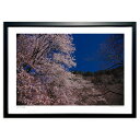 版画 岩壁に寄り添う桜たち (ramble)インテリア 壁掛け 額入り 風景画 ポスター アート リビング 玄関に飾る 風水 プレゼント モダン アートフレーム