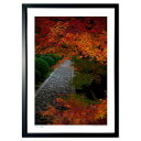 【抽選ポイント100%バック】版画 秋彩の道標 (ramble)インテリア 壁掛け 額入り 風景画 ポスター アート リビング 玄関に飾る 風水 プレゼント モ...