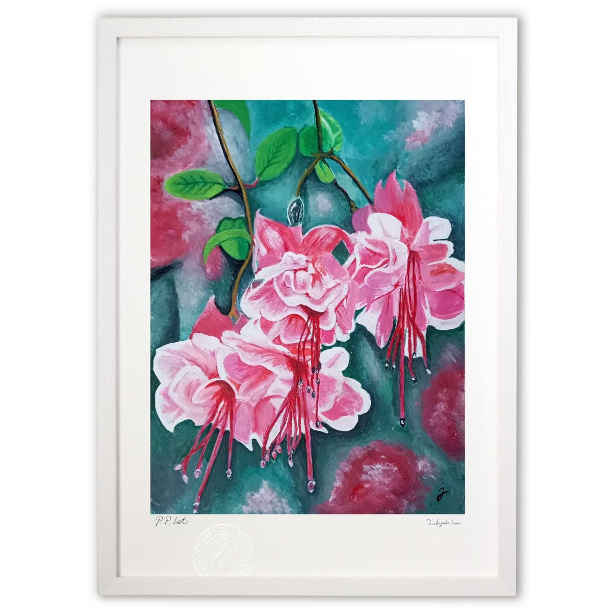 【スーパーSALE半額】版画 FLOWERS #1 (横山浩二)インテリア 壁掛け 額入り 風景画 ポスター アート リビング 玄関に飾る 風水 プレゼント モ...