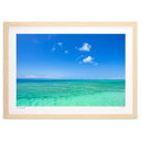 【スーパーSALE半額】版画 オキナワンブルー (Kazuhiko Gushiken)インテリア 壁掛け 額入り 風景画 ポスター アート リビング 玄関に飾る...