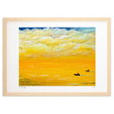 【スーパーSALE半額】版画 黄金の海 (Art Dream Awaji)インテリア 壁掛け 額入り 風景画 ポスター アート リビング 玄関に飾る 風水 プレ...