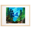 【スーパーSALE半額】版画 桂林の夏2 (Issey)インテリア 壁掛け 額入り 風景画 ポスター アート リビング 玄関に飾る 風水 プレゼント モダン ア...