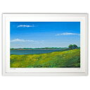 【スーパーSALE半額】版画 砂州を望む (Art Dream Awaji)インテリア 壁掛け 額入り 風景画 ポスター アート リビング 玄関に飾る 風水 プ...