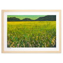 【スーパーSALE半額】版画 9月の田 (Art Dream Awaji)インテリア 壁掛け 額入り 風景画 ポスター アート リビング 玄関に飾る 風水 プレ...